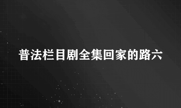 普法栏目剧全集回家的路六