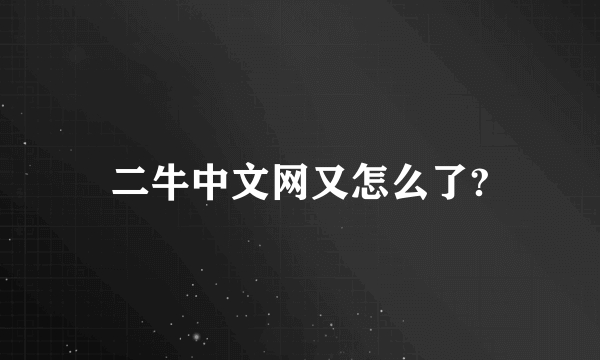 二牛中文网又怎么了?