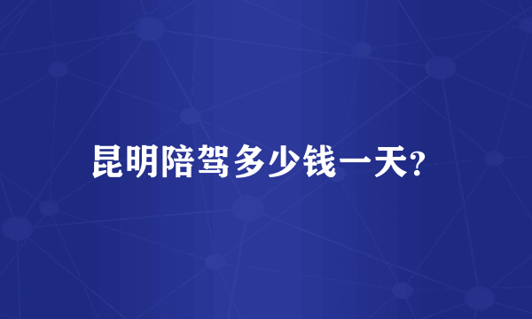 昆明陪驾多少钱一天？