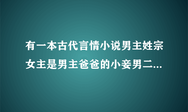 有一本古代言情小说男主姓宗女主是男主爸爸的小妾男二叫公羊律女主叫