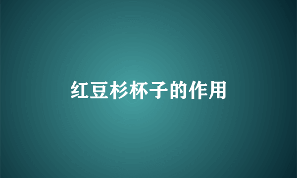 红豆杉杯子的作用