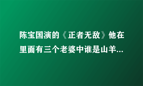 陈宝国演的《正者无敌》他在里面有三个老婆中谁是山羊谁是日本人的卧底⋯？