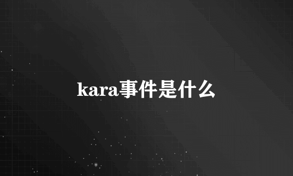 kara事件是什么