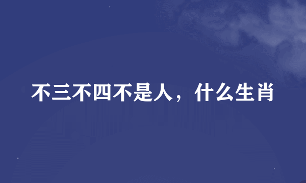 不三不四不是人，什么生肖