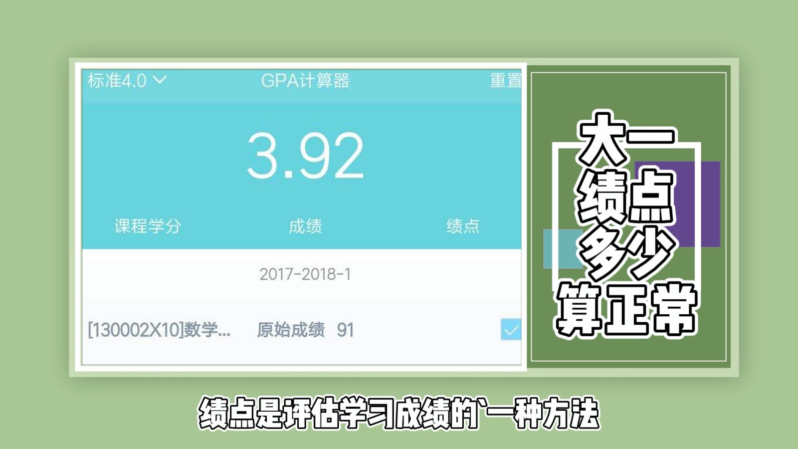 大一绩点多少算正常？