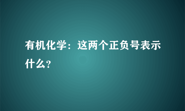 有机化学：这两个正负号表示什么？