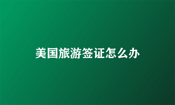 美国旅游签证怎么办