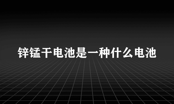 锌锰干电池是一种什么电池