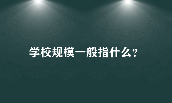 学校规模一般指什么？