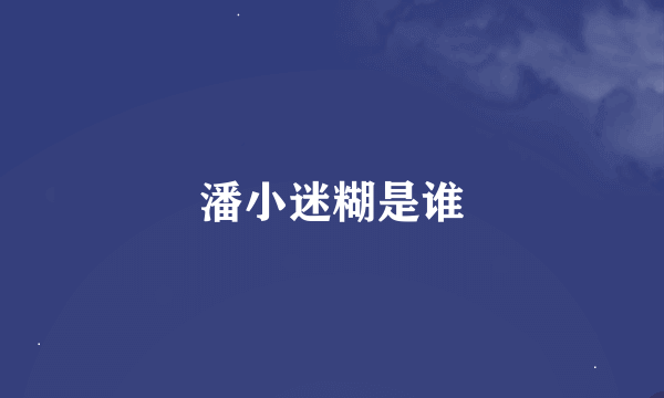 潘小迷糊是谁