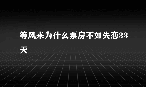等风来为什么票房不如失恋33天