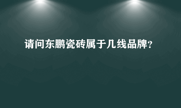 请问东鹏瓷砖属于几线品牌？