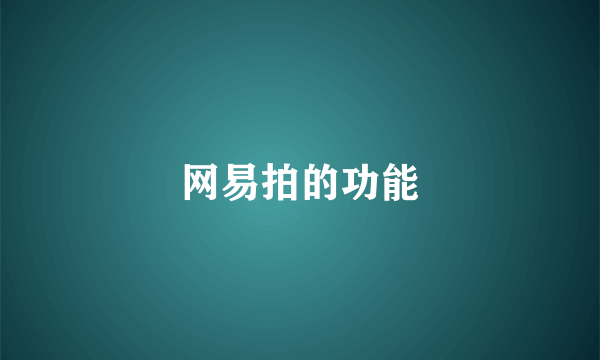 网易拍的功能