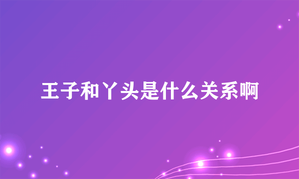 王子和丫头是什么关系啊