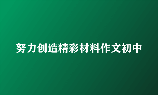 努力创造精彩材料作文初中