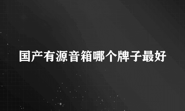 国产有源音箱哪个牌子最好
