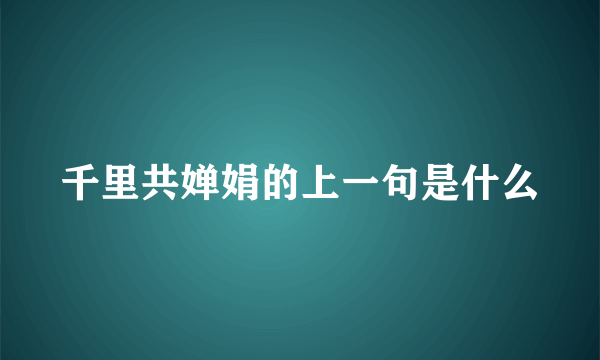 千里共婵娟的上一句是什么