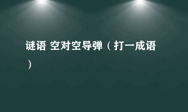 谜语 空对空导弹（打一成语）