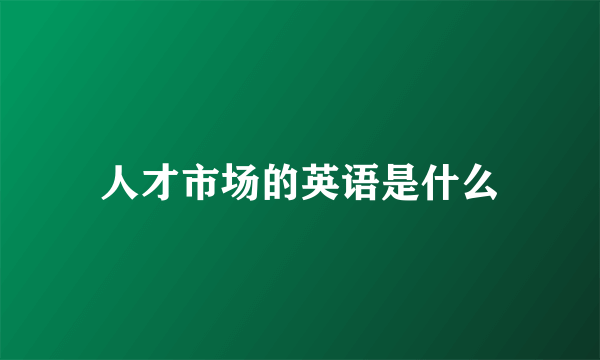 人才市场的英语是什么