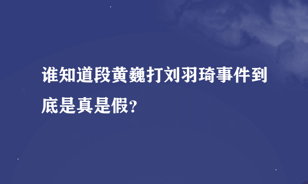 谁知道段黄巍打刘羽琦事件到底是真是假？