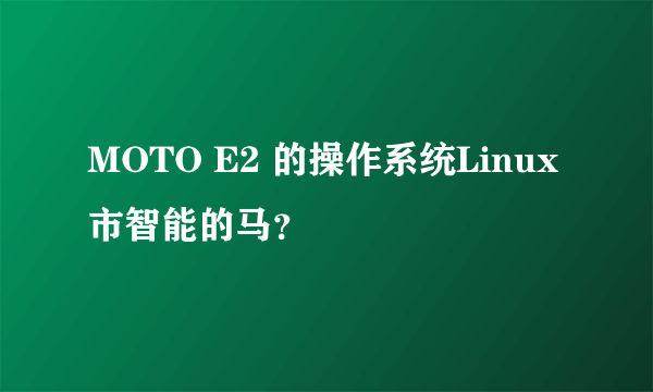 MOTO E2 的操作系统Linux市智能的马？