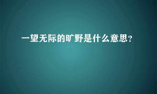 一望无际的旷野是什么意思？