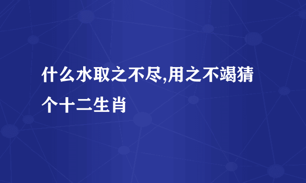 什么水取之不尽,用之不竭猜个十二生肖
