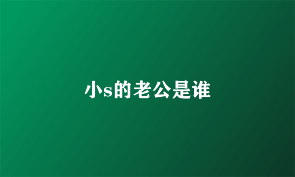 小s的老公是谁