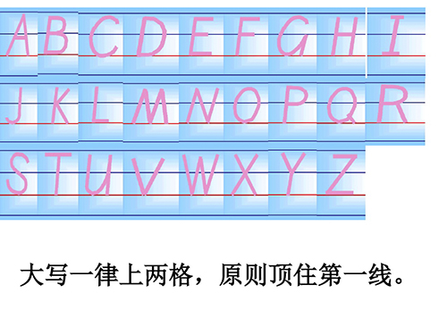 二十六个英文字母正确写法占格写法
