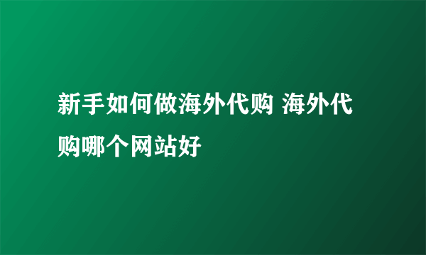 新手如何做海外代购 海外代购哪个网站好