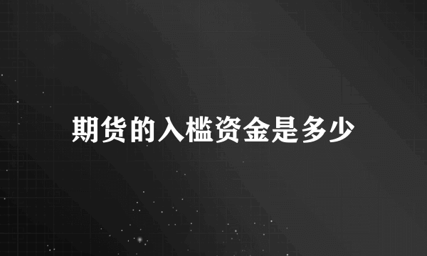 期货的入槛资金是多少