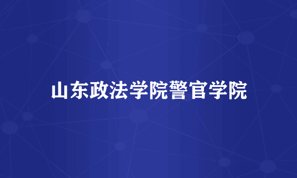 山东政法学院警官学院