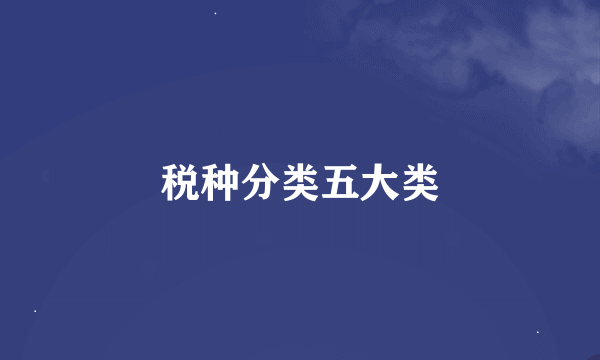 税种分类五大类