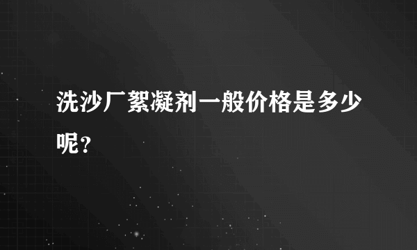 洗沙厂絮凝剂一般价格是多少呢？
