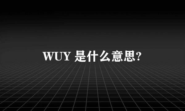 WUY 是什么意思?