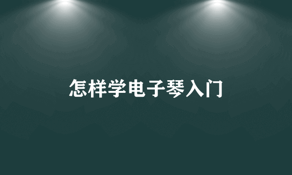 怎样学电子琴入门