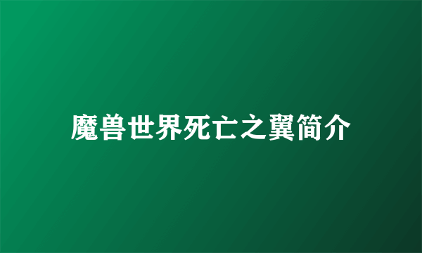魔兽世界死亡之翼简介
