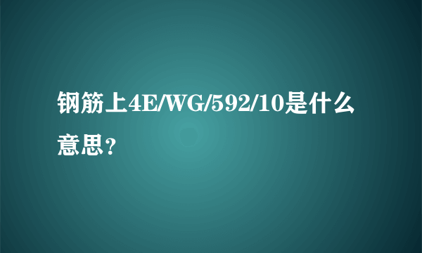 钢筋上4E/WG/592/10是什么意思？
