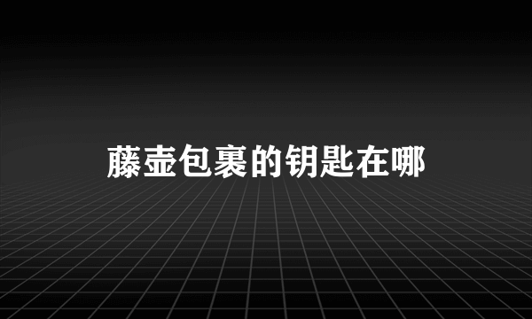 藤壶包裹的钥匙在哪