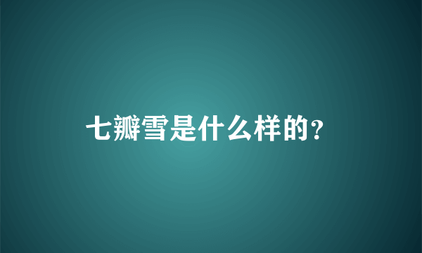 七瓣雪是什么样的？