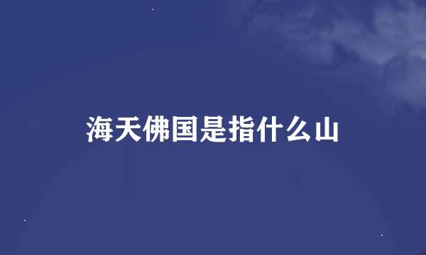 海天佛国是指什么山