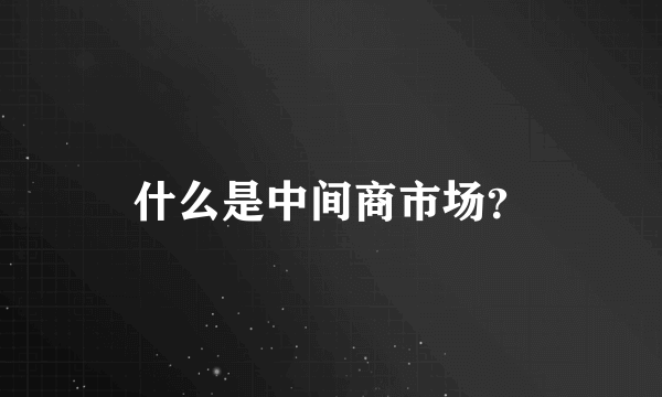 什么是中间商市场？