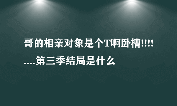 哥的相亲对象是个T啊卧槽!!!!....第三季结局是什么
