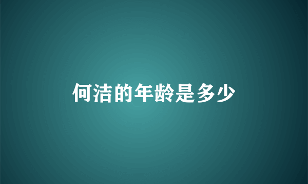 何洁的年龄是多少