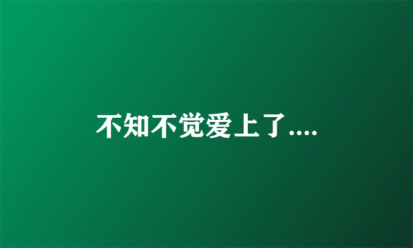 不知不觉爱上了....