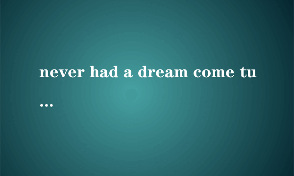 never had a dream come ture 什么意思，还有歌词翻译