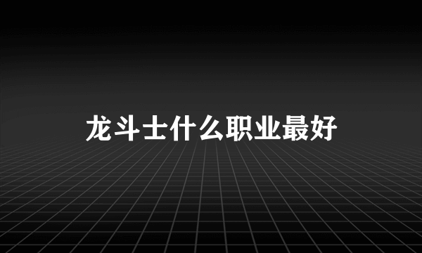 龙斗士什么职业最好