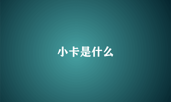 小卡是什么