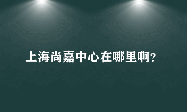 上海尚嘉中心在哪里啊？