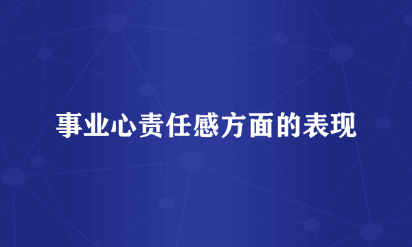 事业心责任感方面的表现
